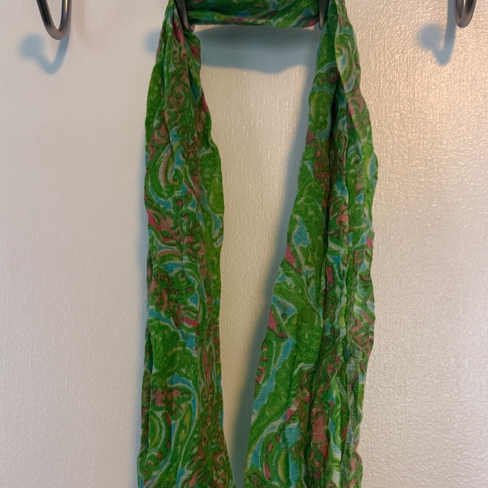 Lilly Pulitzer Vibrant Green and Blue Scarf